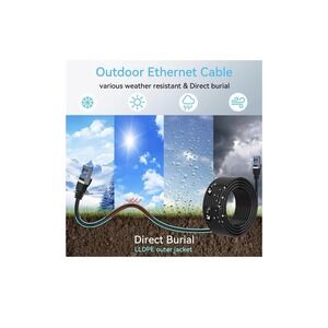 12N34/ Cat 8 Ethernet Cable Slim 100ft Outdoor&Indoor, Pure Copper Cat8 Internet